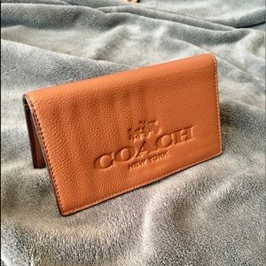 Coach Pebbled Leather Checkbook Holder